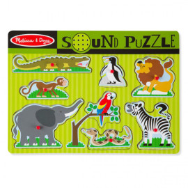 Melissa-Doug Drevené puzzle so zvukmi Zoo