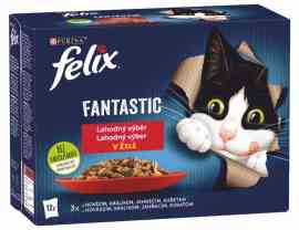 Felix Fantastic Lahodný výber v želé, hovädzie, kura, jahňa a králik 12x85g