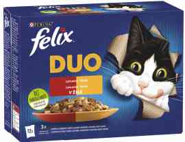 Felix DUO Lahodný výber v želé, hovädzie, jahňacie a morka 12x85g