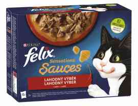 Felix Sensations Sauces Lahodný výber v omáčke, morka, kačica, jahňa a hovädzie 12x85g