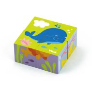 Viga Drevené puzzle kocky pre najmenších Veľryba - cena, srovnání