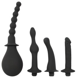 Black Velvet Silicone Douche with 4 Attachments