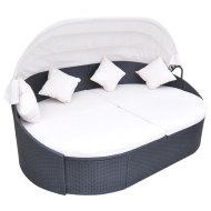 vidaXL Záhradná posteľ s baldachýnom, polyratan - cena, srovnání