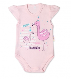Baby Nellys Body Flamingo krátky rukáv
