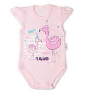Baby Nellys Body Flamingo krátky rukáv