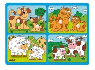 Woody Puzzle pre najmenších Domáce zvieratá s mláďatami - cena, srovnání