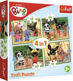 Trefl Puzzle 4v1 Bing a jeho priatelia