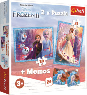 Trefl Puzzle 2v1 + pexeso Záhadná krajina Disney Frozen 2 - cena, srovnání
