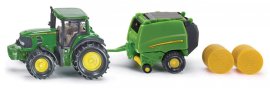 Siku Blister - John Deere traktor s balíkovačkou