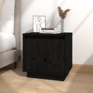 vidaXL Nočný stolík čierny 40x30x40 cm masívne borovicové drevo - cena, srovnání