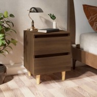 vidaXL Nočný stolík s drevenými nohami hnedý dub 40x35x50 cm - cena, srovnání