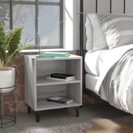 vidaXL Nočný stolík s kovovými nohami sivý dub sonoma 40x30x50 cm - cena, srovnání