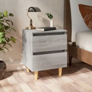 vidaXL Nočný stolík s nohami z masívneho dreva sivý 40x35x50 cm - cena, srovnání