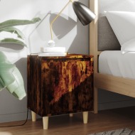 vidaXL Nočný stolík s nohami z masívneho dreva tmavý dub 40x30x50 cm - cena, srovnání