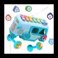 DR 1022-24N Multifunkčný detský autobus so xylofónom Modrá - cena, srovnání