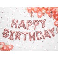 Party Deco Set fóliových balónov Happy Birthday - Ružové zlato, 340x35cm - cena, srovnání
