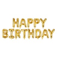 Party Deco Set fóliových balónov Happy Birthday - Zlatý, 340x35cm - cena, srovnání