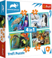 Trefl Puzzle 4v1 - Planéta zvierat - cena, srovnání