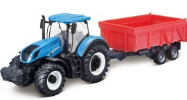 Bburago 1:50 Farm Traktor New Holland s vlečkou