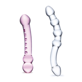 Gläs Double Pleasure Glass Dildo Set