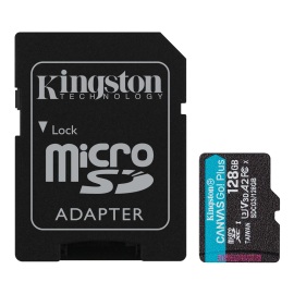Kingston Micro SDXC Canvas Go! Plus + SD adaptér A2 U3 128GB