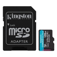 Kingston Micro SDXC Canvas Go! Plus + SD adaptér A2 U3 128GB - cena, srovnání