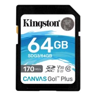 Kingston SDXC Canvas Go! Plus + SD adaptér UHS-I U3 64GB - cena, srovnání