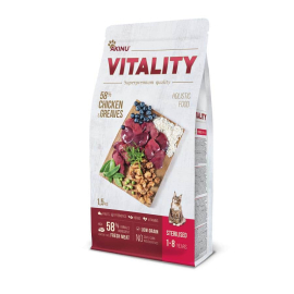 Akinu VITALITY Cat sterilised chicken & greaves 1.5kg