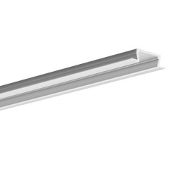 IdeaLED Hliníkový profil pro LED pásku, typ Micro do drážky FP-3775, stříbrný, 2 metry - Hliníkový profil s mléčným překryvem nacvakávací