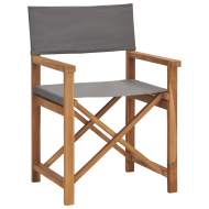 vidaXL Režisérska stolička, tíkový masív, sivá - cena, srovnání