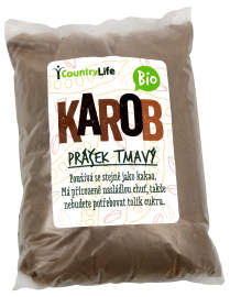 Country Life Karobový prášek tmavý BIO 500g