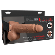 Fetish Fantasy 7" Hollow Rechargeable Strap-On with Remote Tan - cena, srovnání