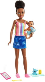 Mattel Barbie Opatrovateľka s tielkom + bábätko a doplnky