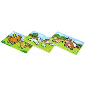 Teddies Drevené puzzle pre najmenších Moje prvé zvieratká 48ks