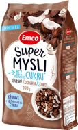 Emco Super mysli bez pridaného cukru čokoláda a kokos 500g - cena, srovnání
