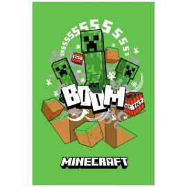 Mojang Fleecová deka Minecraft - Creepers Boom 100 x 150 cm