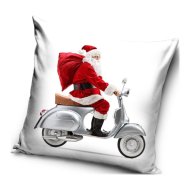 Carbotex Vianočný povlak na vankúš - Santa na Vespe 40 x 40 cm - cena, srovnání