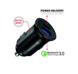 Swissten Power Delivery USB-C + Quick Charge 3.0 36W