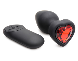 Booty Sparks 28X Silicone Vibrating Red Heart Anal Plug