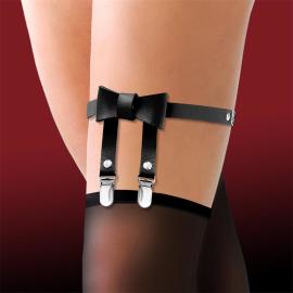 Cinderella Garter with Bow Tie Vegan Leather