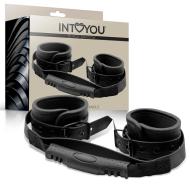 Intoyou Black Shadow Vegan Leather Cuffs with Handle - cena, srovnání