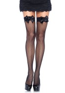 Leg Avenue Fishnet Thigh Highs with Bow 9018 - cena, srovnání