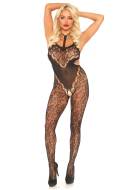 Leg Avenue Lace Bodystocking with Cut Out 89235 - cena, srovnání