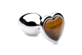 Booty Sparks Gemstones Tiger Eye Heart Anal Plug Small