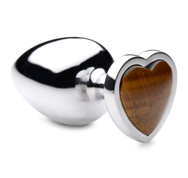 Booty Sparks Gemstones Tiger Eye Heart Anal Plug Large