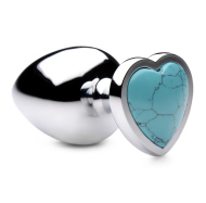Booty Sparks Gemstones Turquoise Heart Anal Plug Large - cena, srovnání
