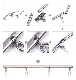 Ohmama Fetish Detachable Spreader Metal Bar 4 Hooks