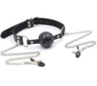 Ohmama Fetish Breatherable Ball Gag With Nipple Clamps - cena, srovnání