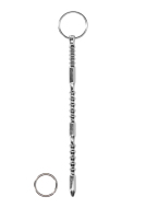 Ouch! Urethral Sounding Metal Ribbed Dilator with Ring - cena, srovnání