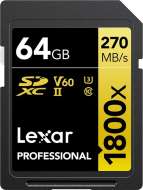 Lexar SDXC Professional 1800x UHS-II U3 64GB - cena, srovnání
